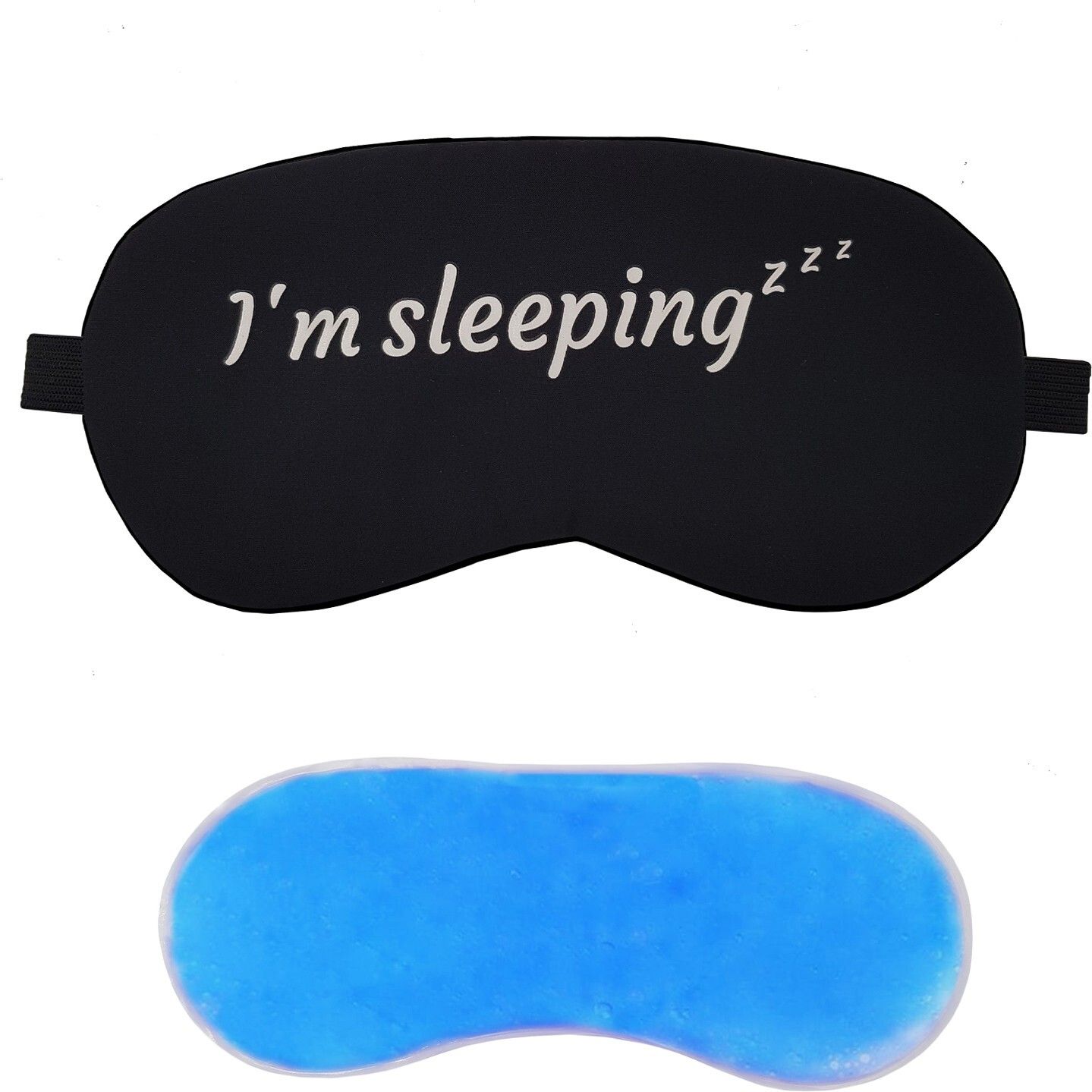Sleeping Eye Shade Mask Cover for Insomnia, Meditation, Puffy Eyes and Dark Circles Sleeping Black With Gel-image-3