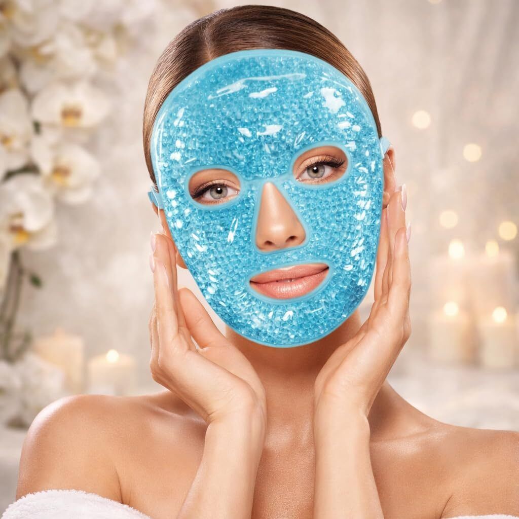 aarukcreation Reusable Ice Gel Face Mask – Hot & Cold Therapy Full Face Pack for Puffy Eyes Face Shaping Mask-picture-12