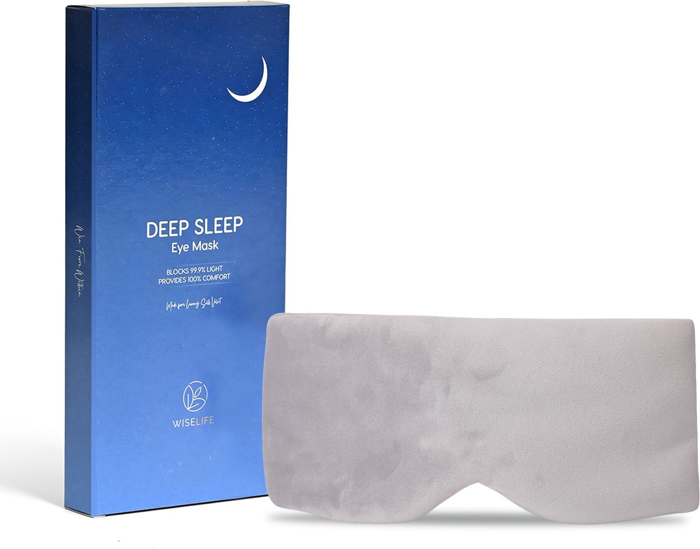 Silk Velvet Sleep Eye Mask For Men & Women | Ultra Smooth & Adjustable - Grey-image-4