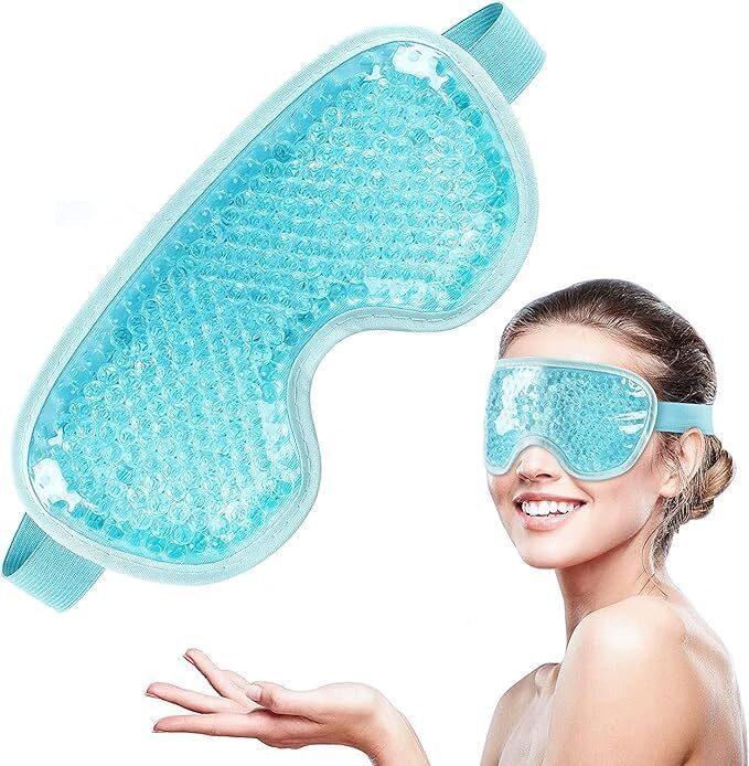 Gel Eye Mask for Stress Relief, Puffy & Dry Eyes, Hot & Cold Compress Spa-image-27