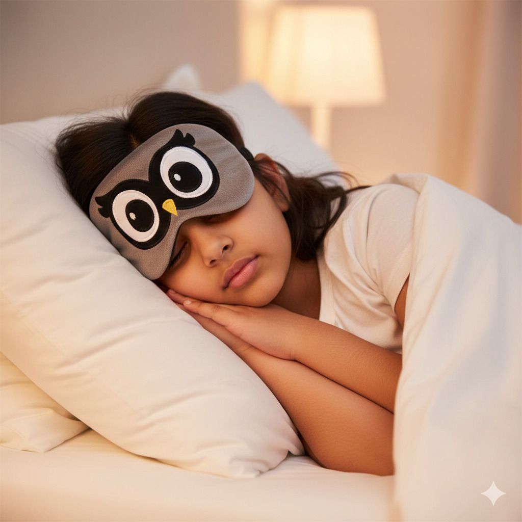 vartin Cute Owl Eye Mask for Sleeping Soft Plush Material for Men, Women & Kids (Grey)-picture-11