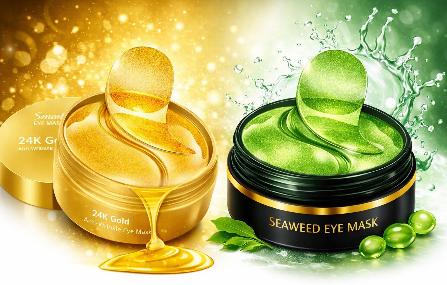 Seaweed Hydrating Soft Eye Mask – Green Gel Eye Patches (Pack of 60)-image-5