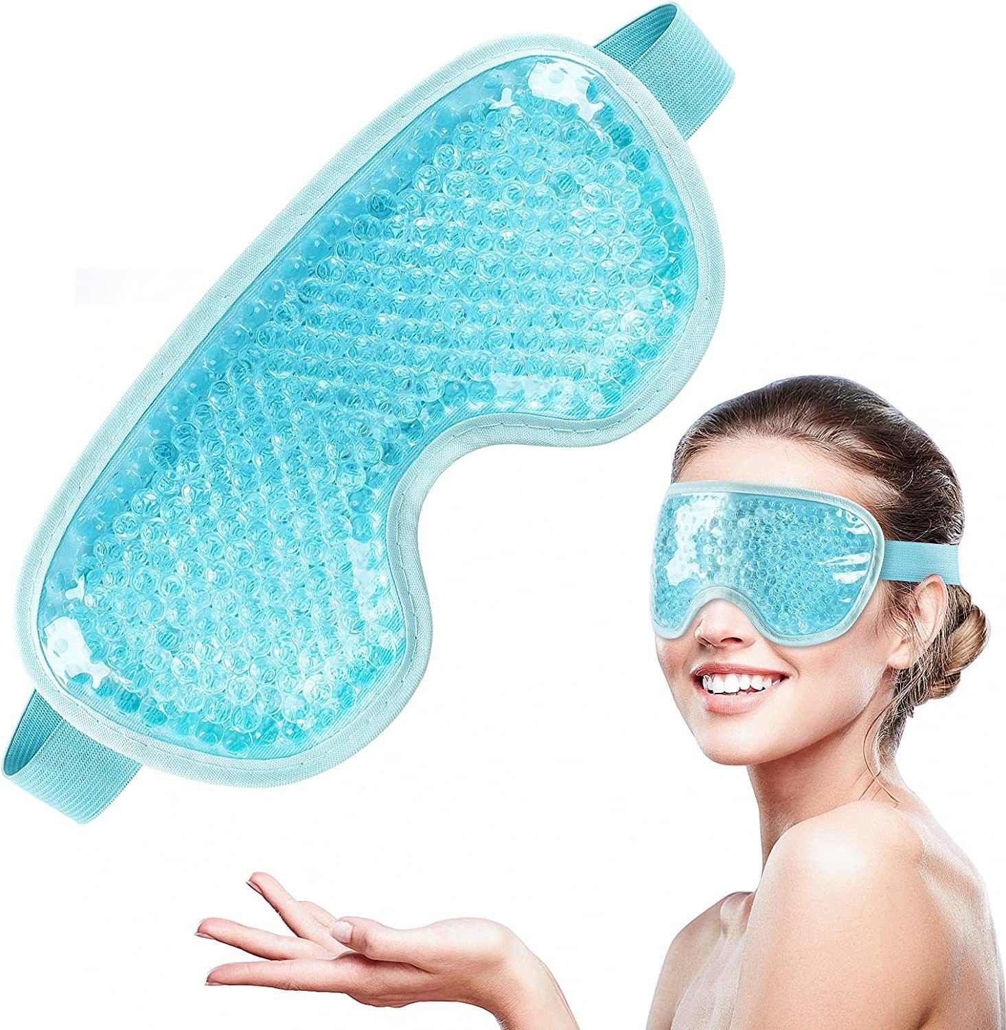 Cooling Gel Ice Eye Mask, Reusable Hot Cold Pack Compress