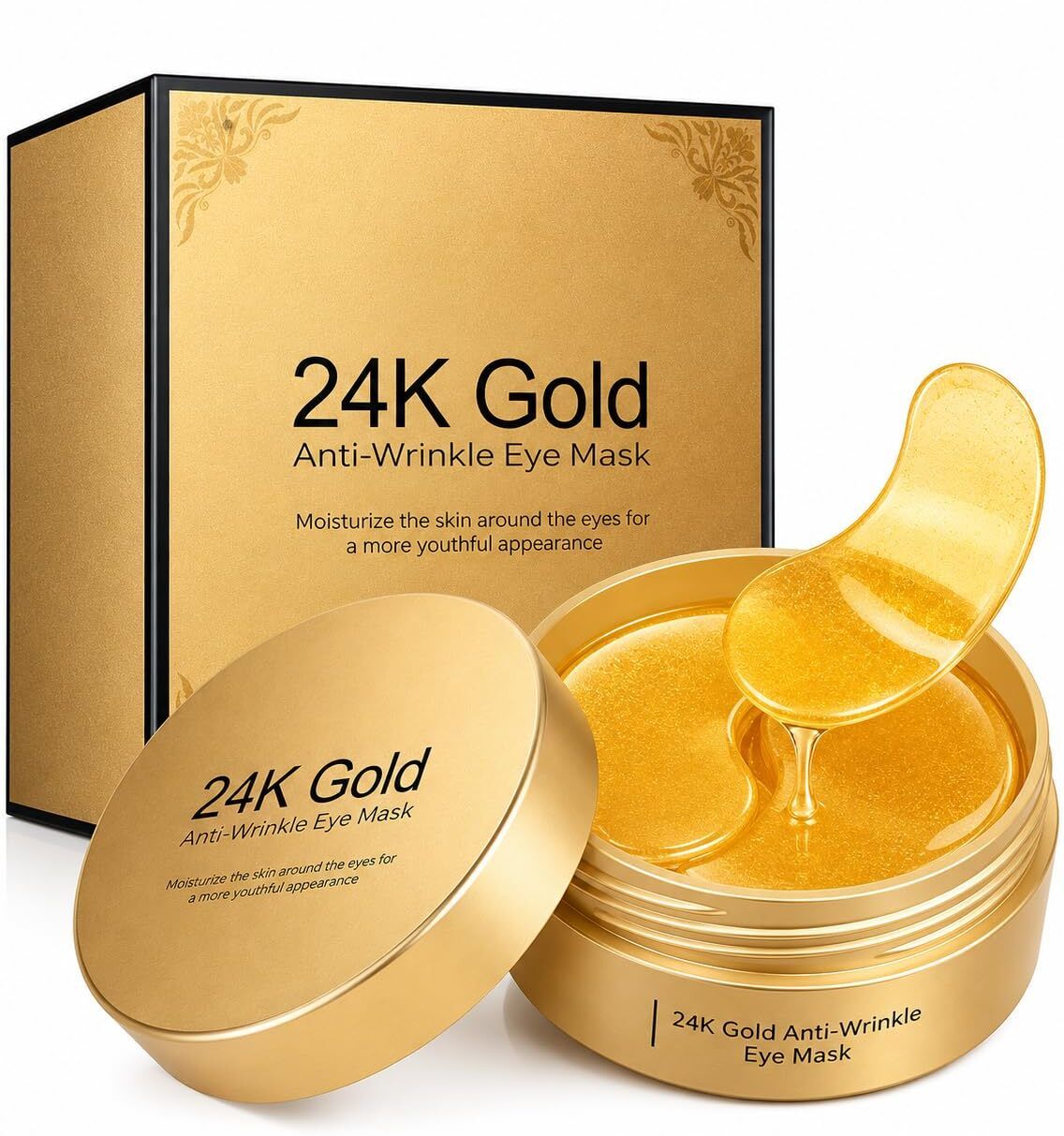 24K Gold Eye Mask| Under Eye Patches for Dark Circles | Golden Eye Serum Patches-image-19