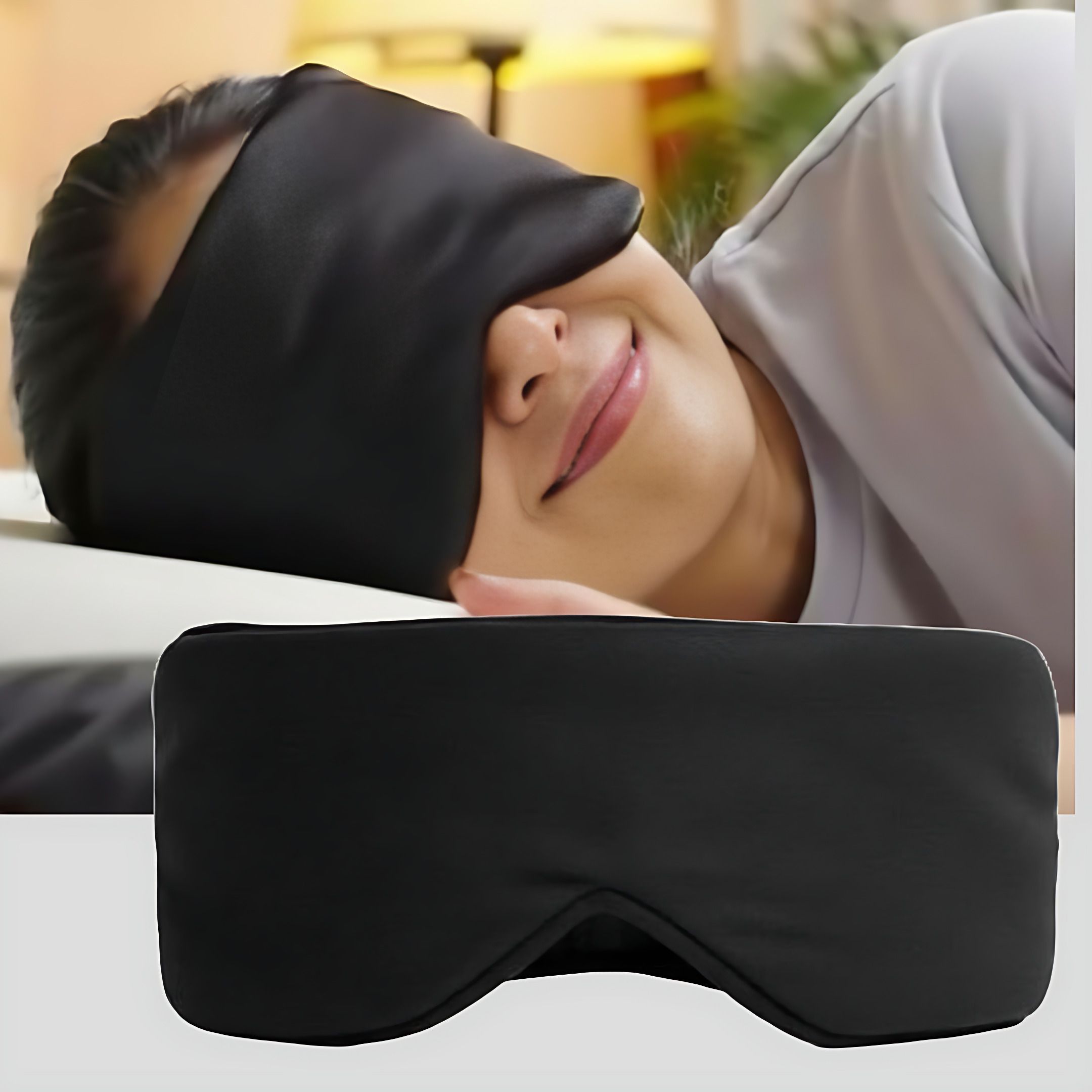 Black Velvet Sleep Eye Mask | Ultra Soft, Light Blocking, Adjustable Strap-image-22