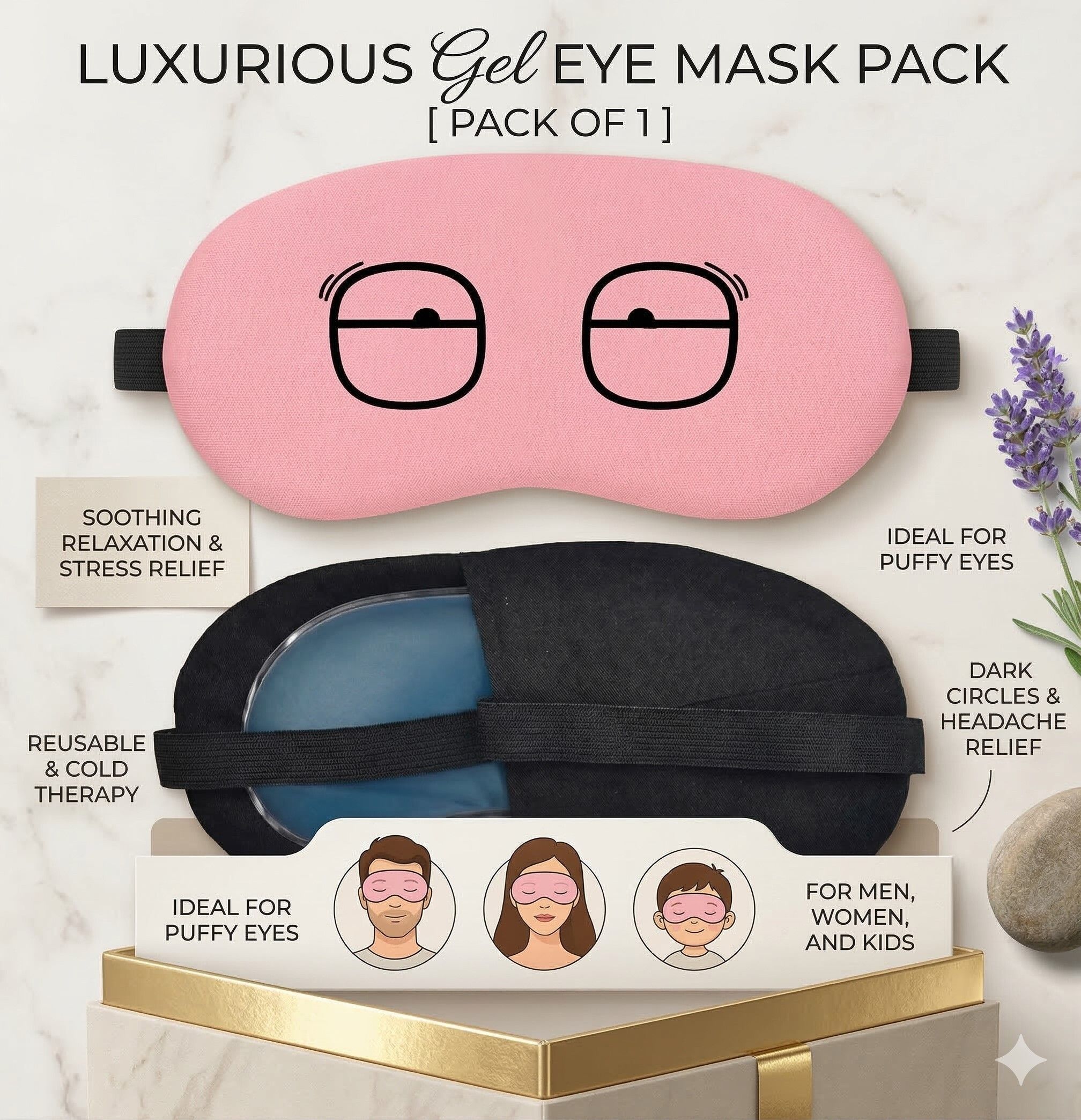 sweddarshi Luxury Sleep Mask with Cooling Gel Insert for Total Relaxation-picture-44