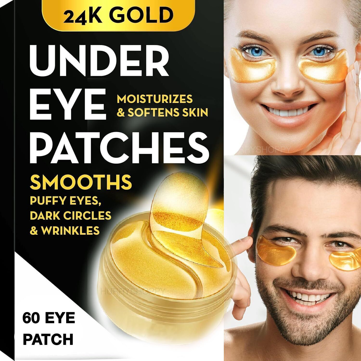 Under Eye Mask Sheet Patches for Dark Circle Women Men 24k Gold Eye Cooling Gel-image-19