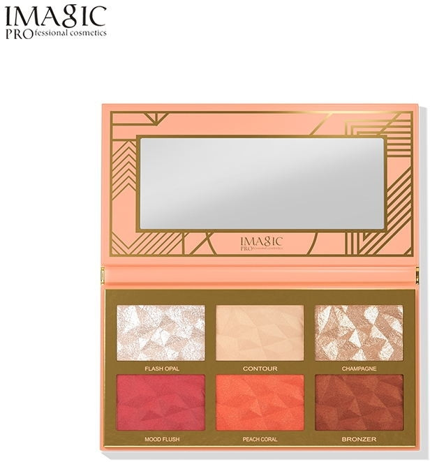 imagic HIGHLIGHT,BLUSH AND CONTOUR PALETTE 6 - COLOR Highlighter 24 g image 1