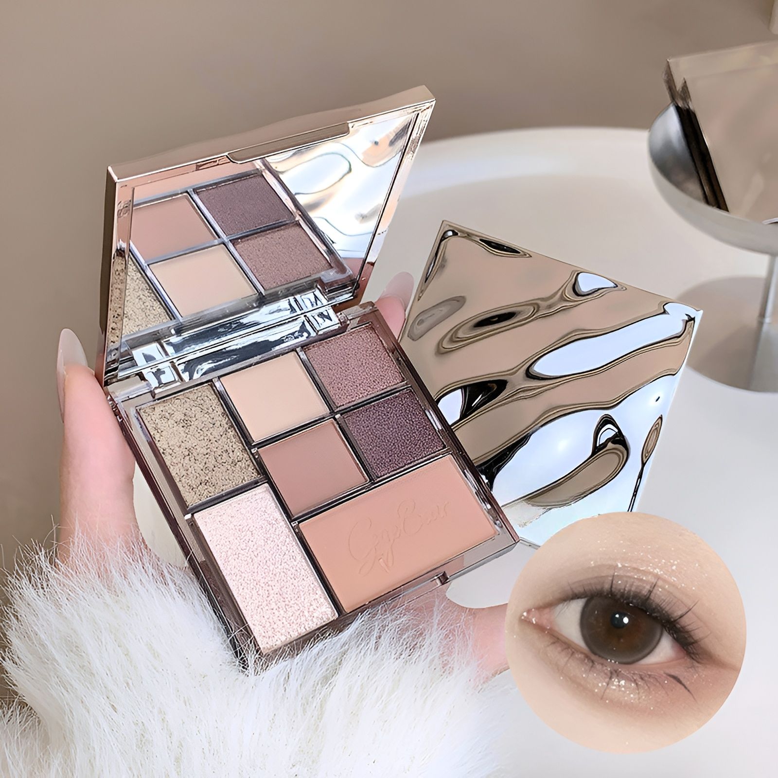 vongee Velvety 7 Color Eyeshadow Palette Long Lasting Blendable Eye Makeup Kit 10.6 g-picture-13