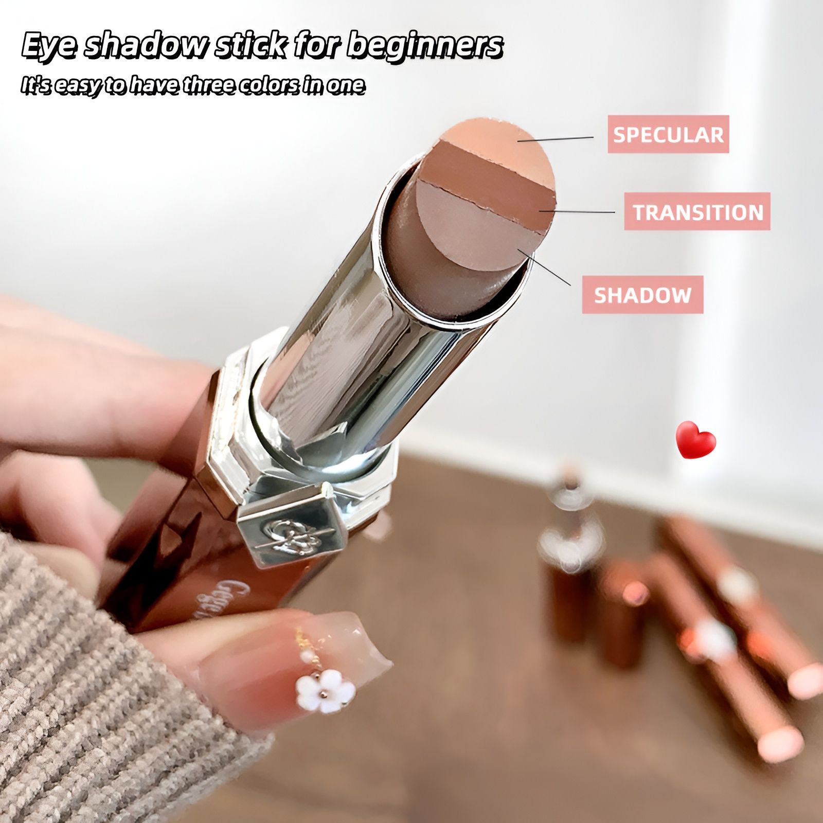 3 Color Matte Eyeshadow Stick Cream Crayon Eye Makeup for Beginners Girls 3.4 g-image-21