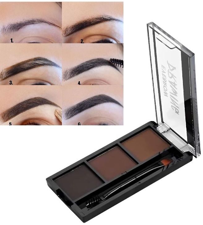 Matte 3 Shades Eyebrow Palette | Waterproof Eyebrow Filler with Brush 7.2 g-image-16