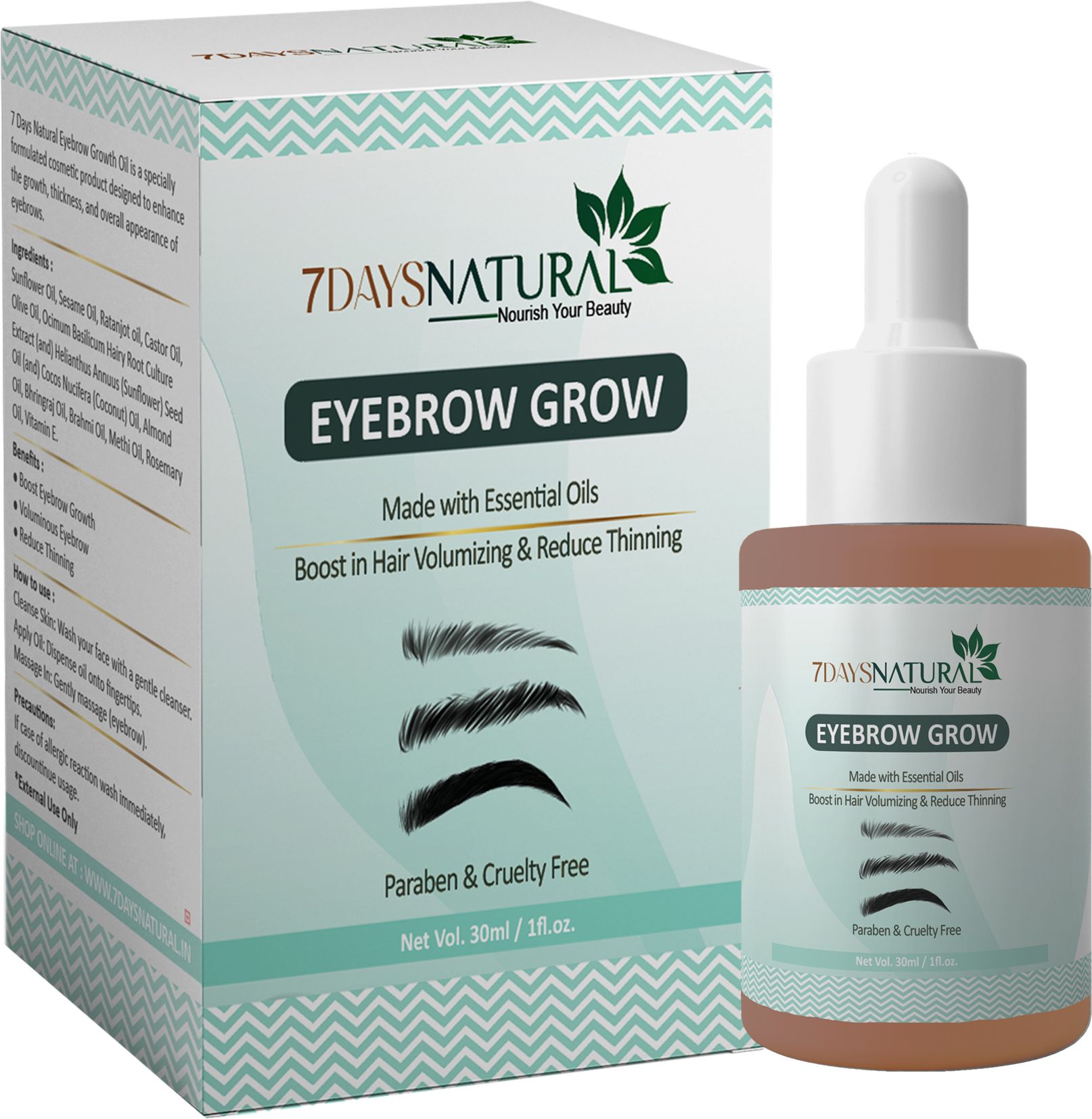 7days natural Natural Beauty Eyelash and Eyebrow Growth Oil for Stronger,Healthier Hair-picture-28