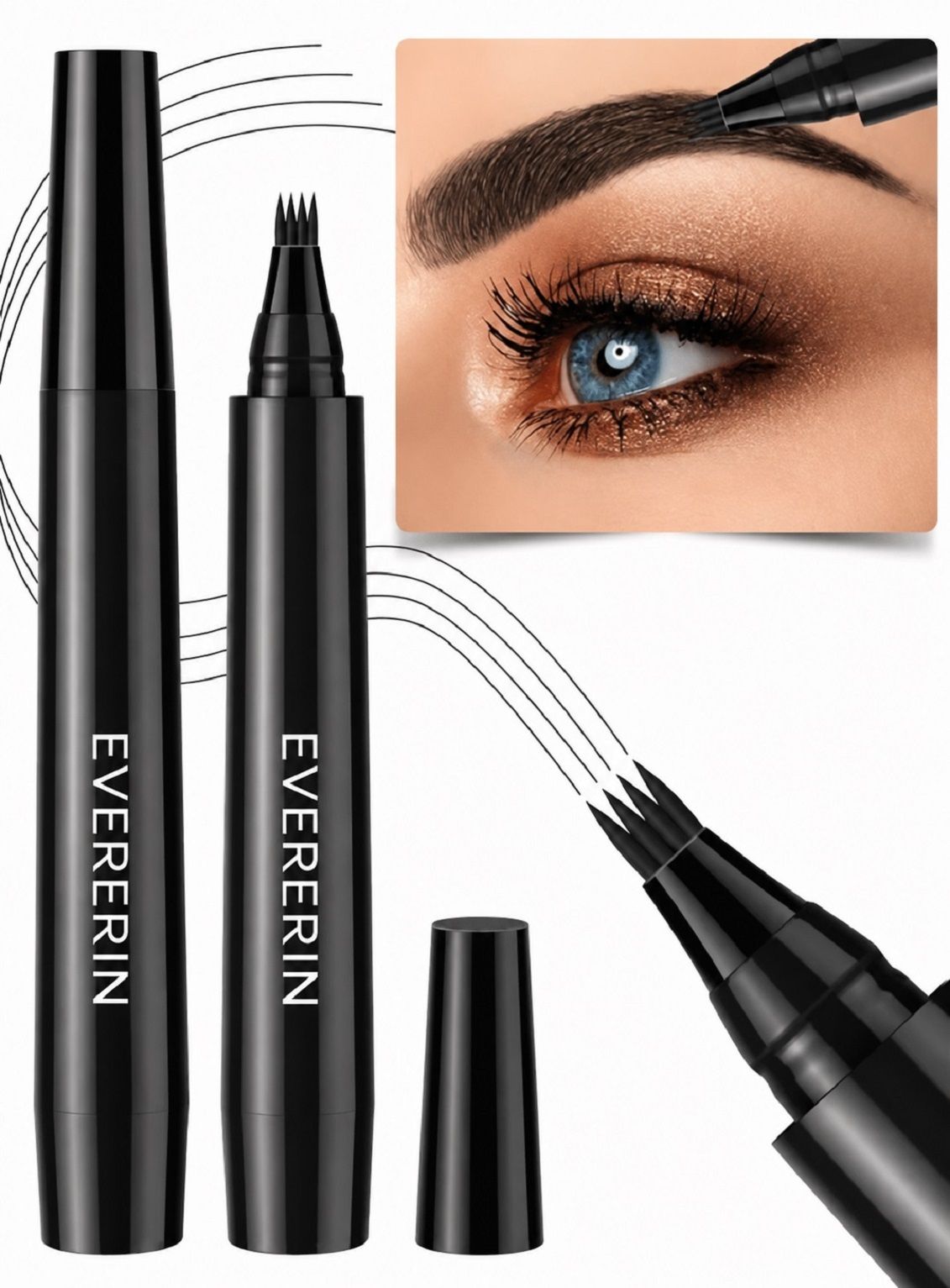 evererin Waterproof Eyebrow Filler Pen Black Smudge Proof 1 g-picture-20