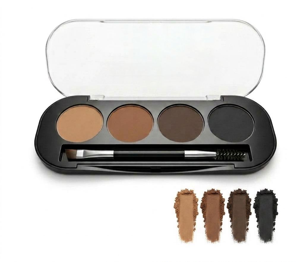 4 Shade Eyebrow Powder Palette Kit with Dual Ended Brush 8 g-image-37