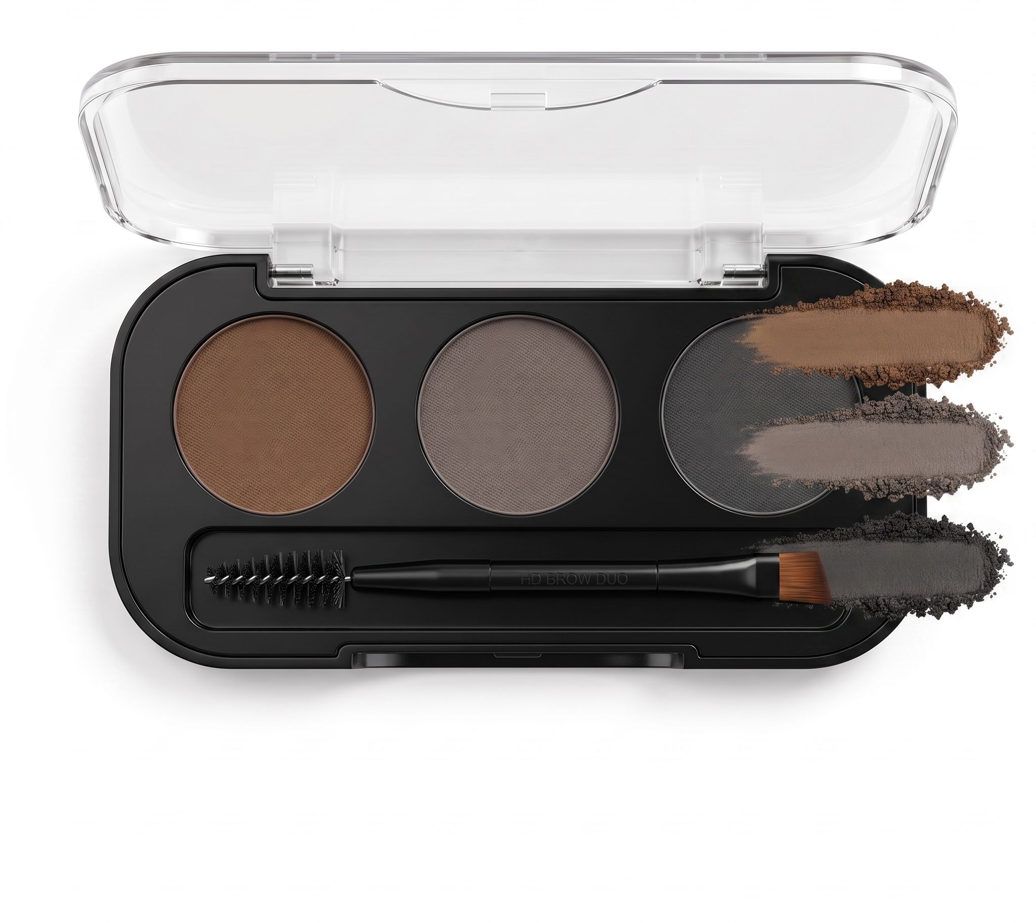 3-Shade Eyebrow Powder Palette with Dual-Ended Applicator Brush S01 9 g-image-2