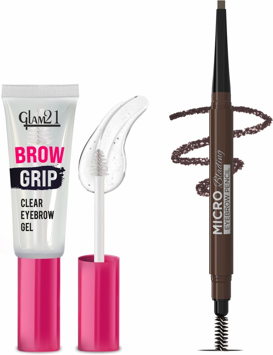 Micro Blading Eyebrow Pencil, Brown & Brow Grip Eyebrow Clear Gel For Fixer-image-28