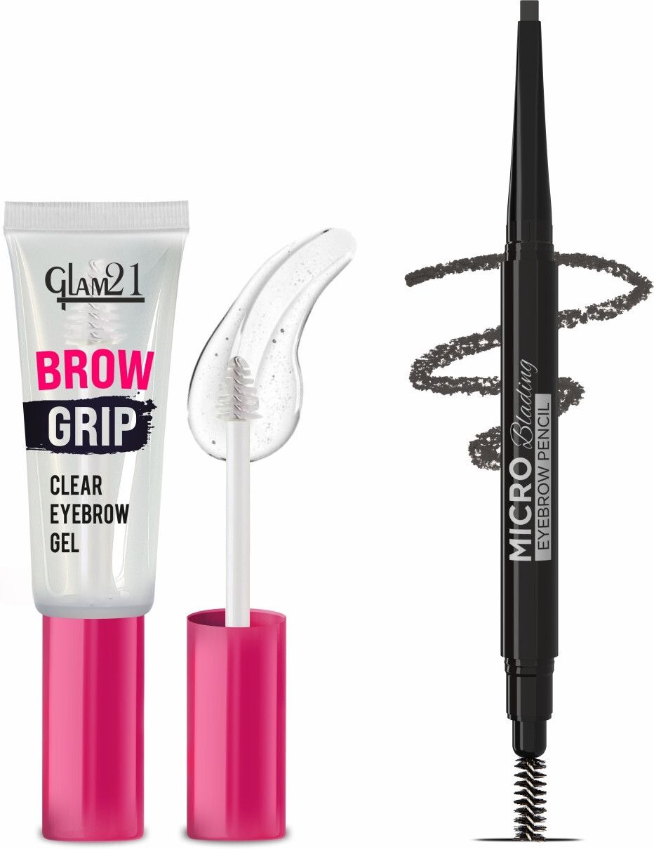 glam21 Micro Blading Eyebrow Pencil, Black & Brow Grip Eyebrow Clear Gel For Fixer-picture-25