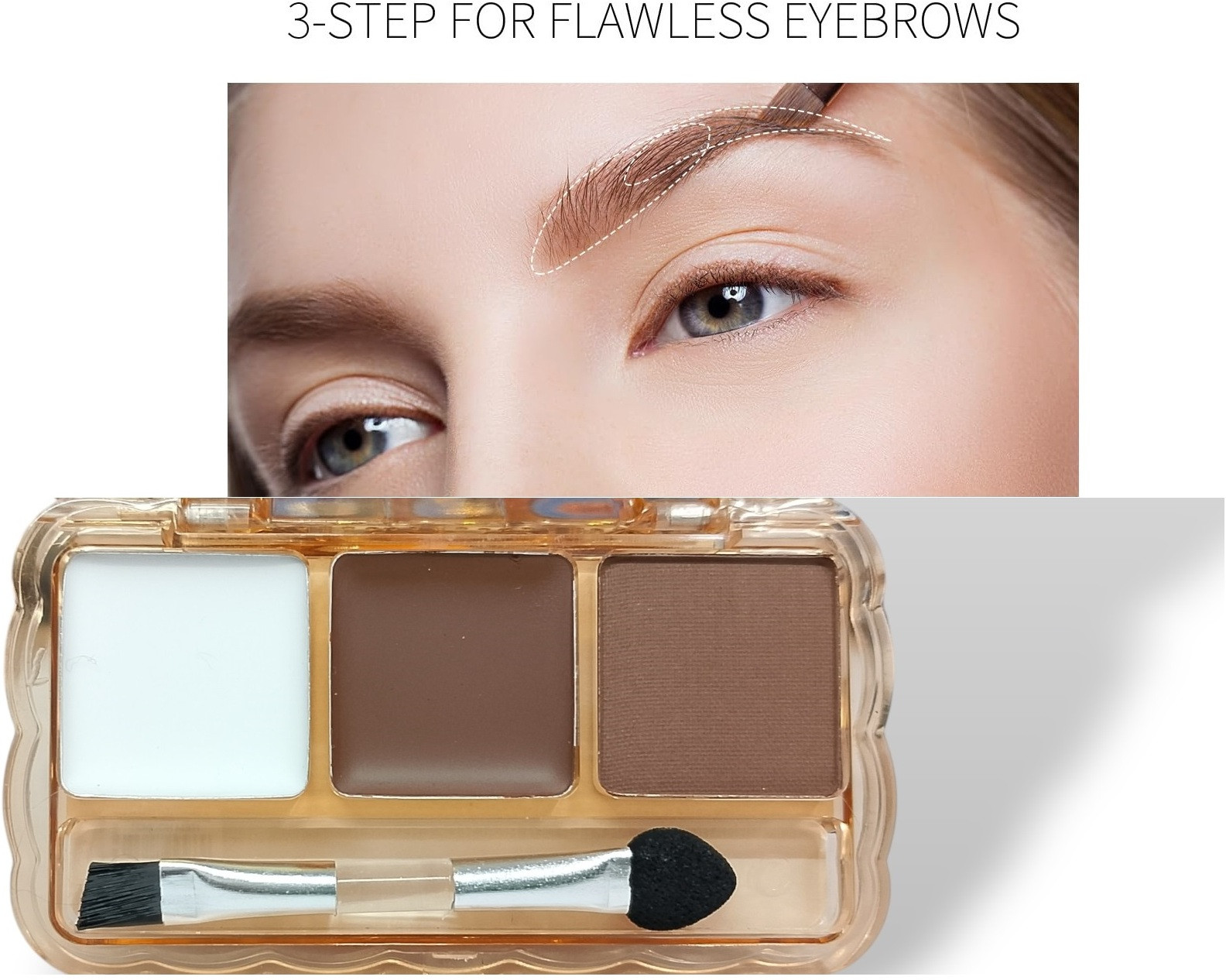 gulglow99 Travel-Friendly Eyebrow Palette With Wax Cream With Blendable Colors For Face image 1
