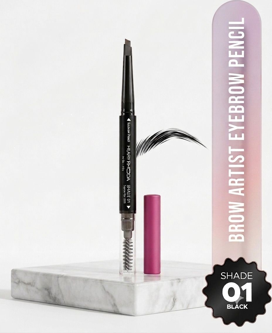 Brow Artist Eyebrow Pencil | Waterproof Precision Brow Definer | Shade 01 Black-image-40