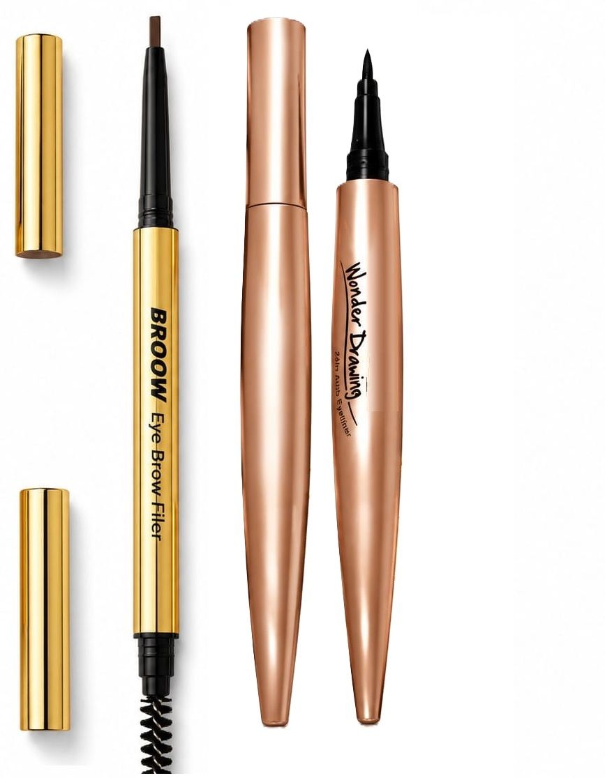 2-in-1 Dual End Eyebrow Pencil with 1PCS liquid Eyeliner-image-36