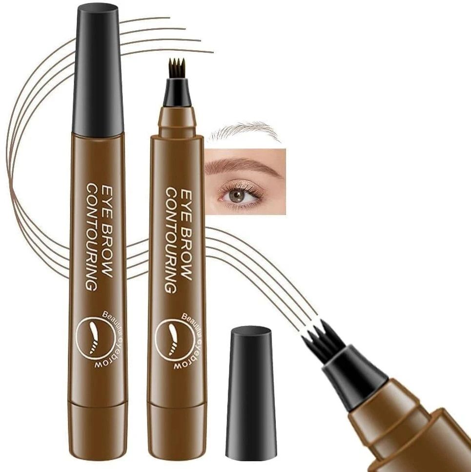 4-Point Eyebrow Pencil - Waterproof Microblading Eyebrow Pen with Micro-Fork Tip-image-17