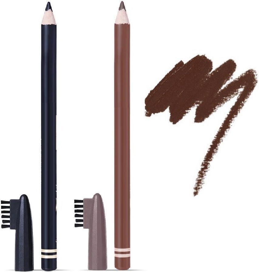 Waterproof Smudge-Proof Brow Pencil with Brow Brush Eyebrow Pencil 2 Packs-image-15