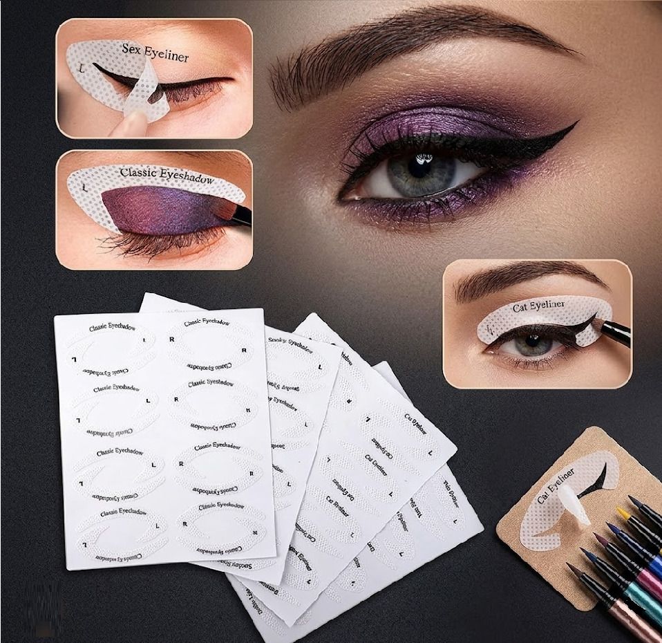 EasytoUse Eyeliner Stencil Sticker for Quick Guide Flawless Winged & Smokey Eye Eyebrow Stencil-image-10