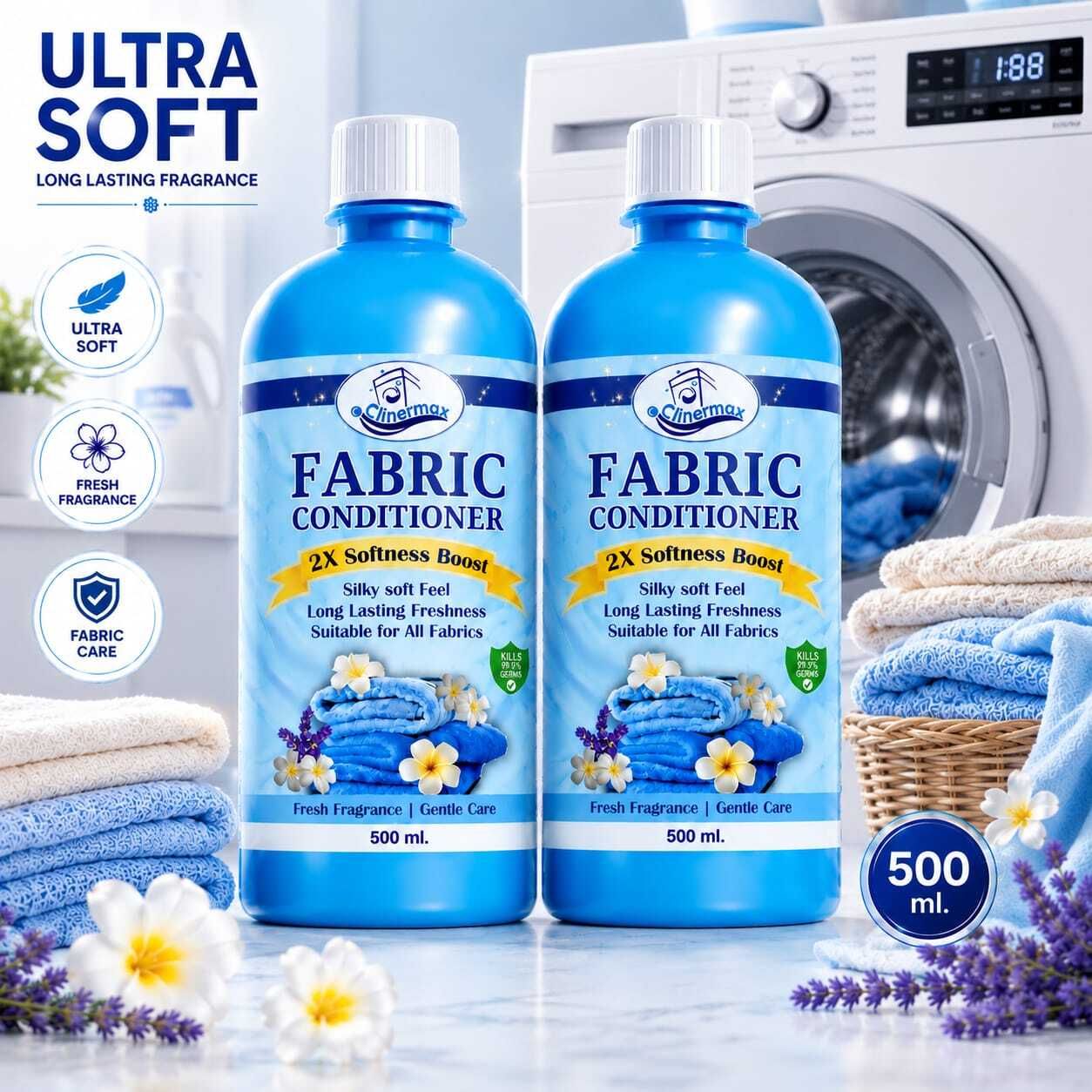 Fabric Softener Combo Pack of 2 (500ml Each) | Laundry Conditioner Fresh Scent-image-34