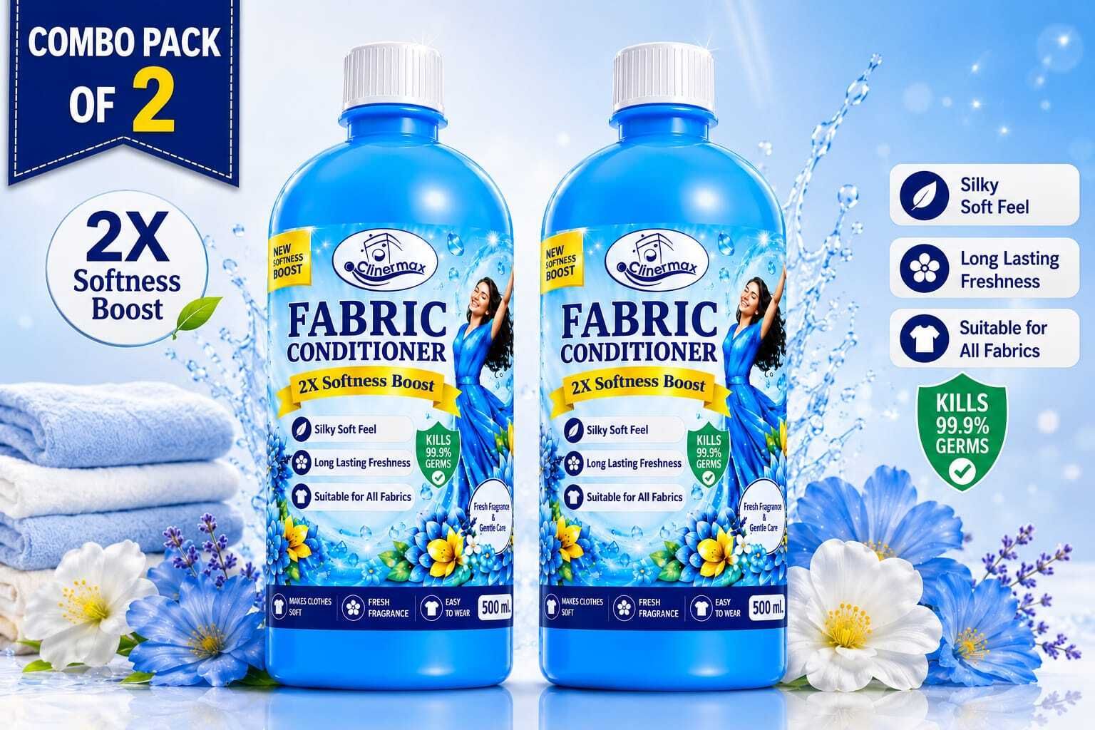 Fabric Softener 500ml Pack of 2 | Smooth & Fresh Laundry Care-image-31