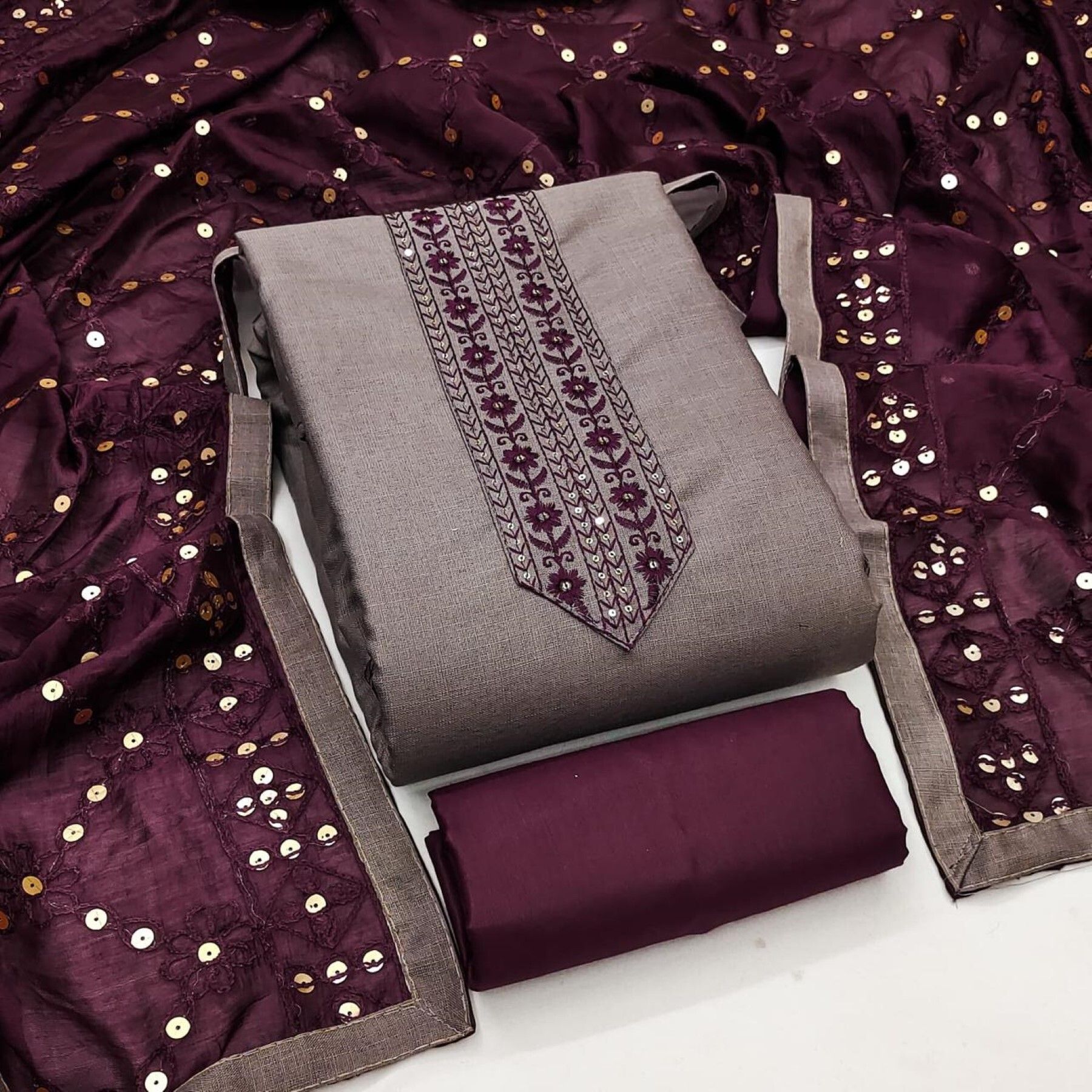 divastri Unstitched Cotton Blend Salwar Suit Material Embroidered-picture-48
