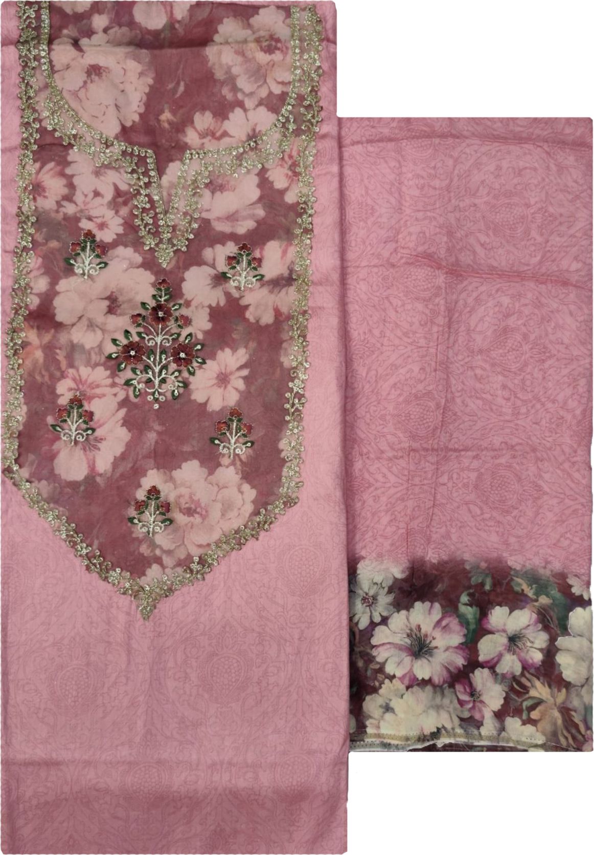 soul essence Unstitched Pure Cotton Salwar Suit Material Embroidered-picture-8