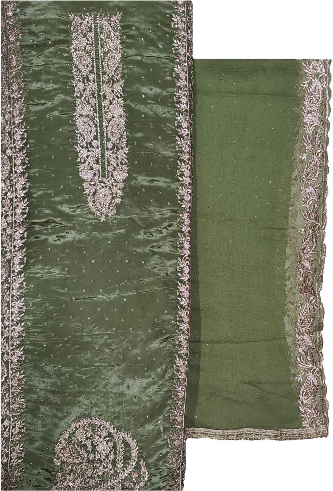 soul essence Unstitched Crepe Salwar Suit Material Embroidered-picture-13