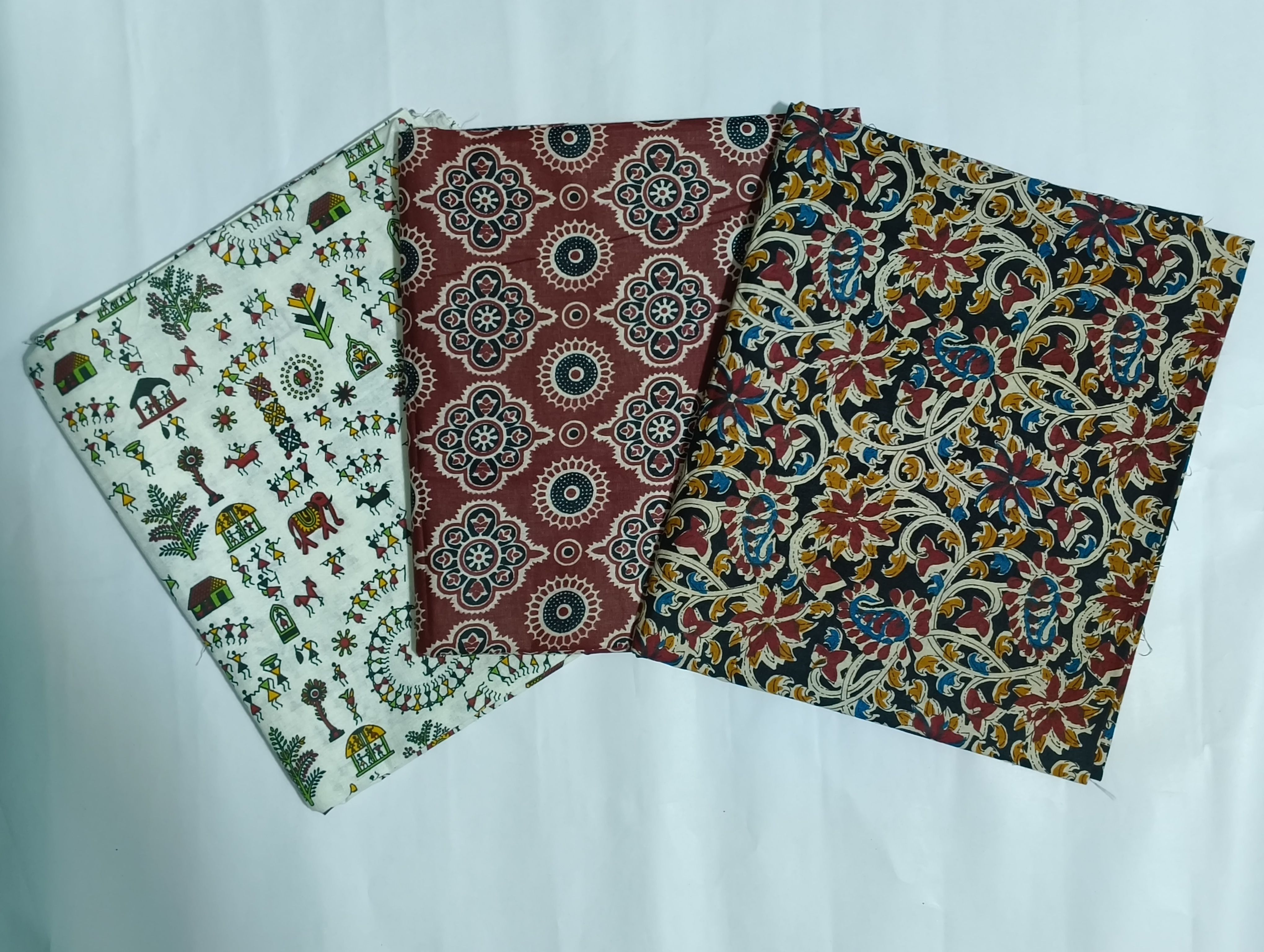 Unstitched Pure Cotton Blouse Material Printed-image-13