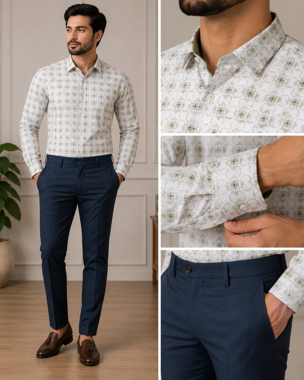 Unstitched Polycotton Shirt Fabric Self Design-image-38