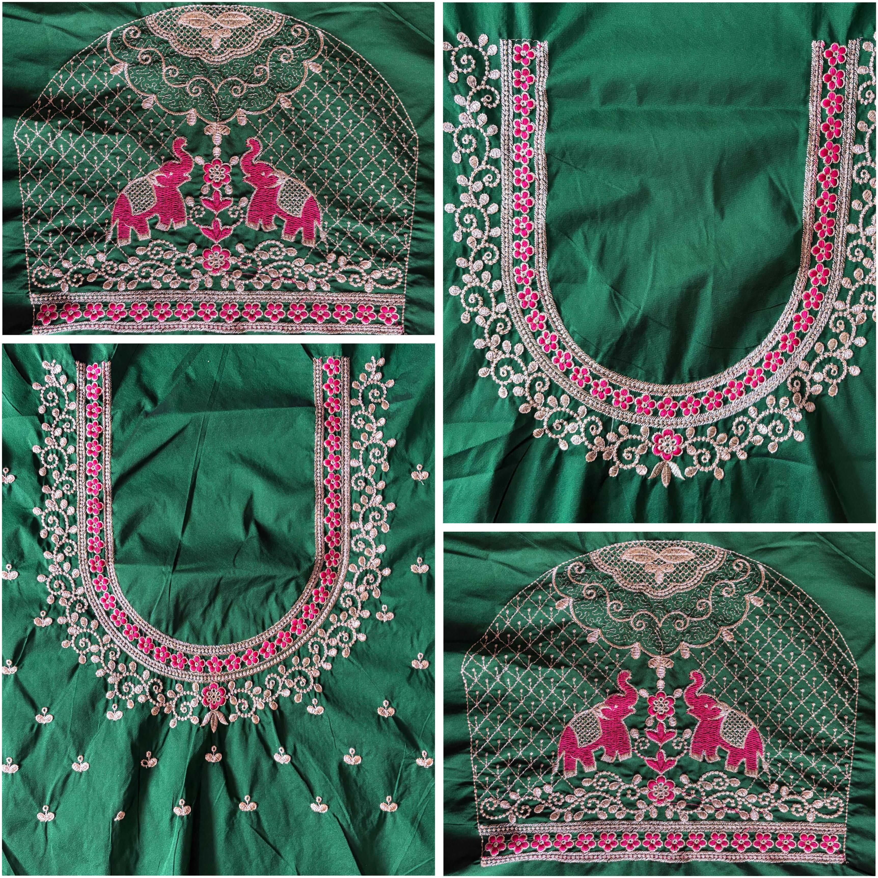 vastra Unstitched Georgette Blouse Material Embroidered, Embellished, Self Design-picture-1