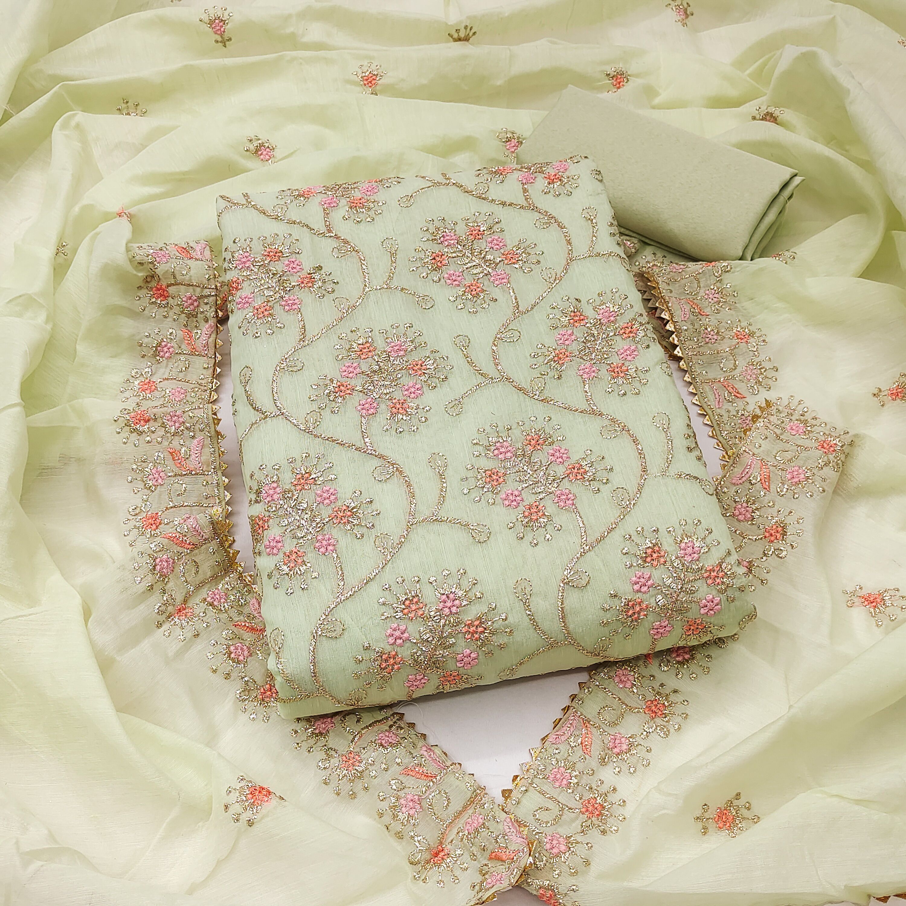 houseofcommon Unstitched Chanderi Salwar Suit Material Embellished-picture-10