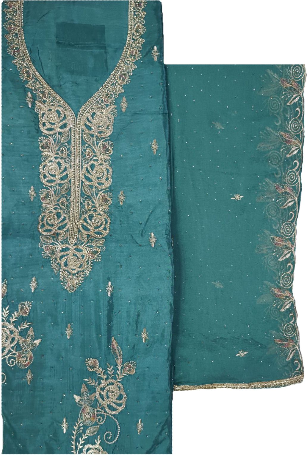 soul essence Unstitched Crepe Salwar Suit Material Embroidered-picture-11