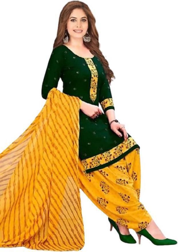 Unstitched Crepe Salwar Suit Material Printed