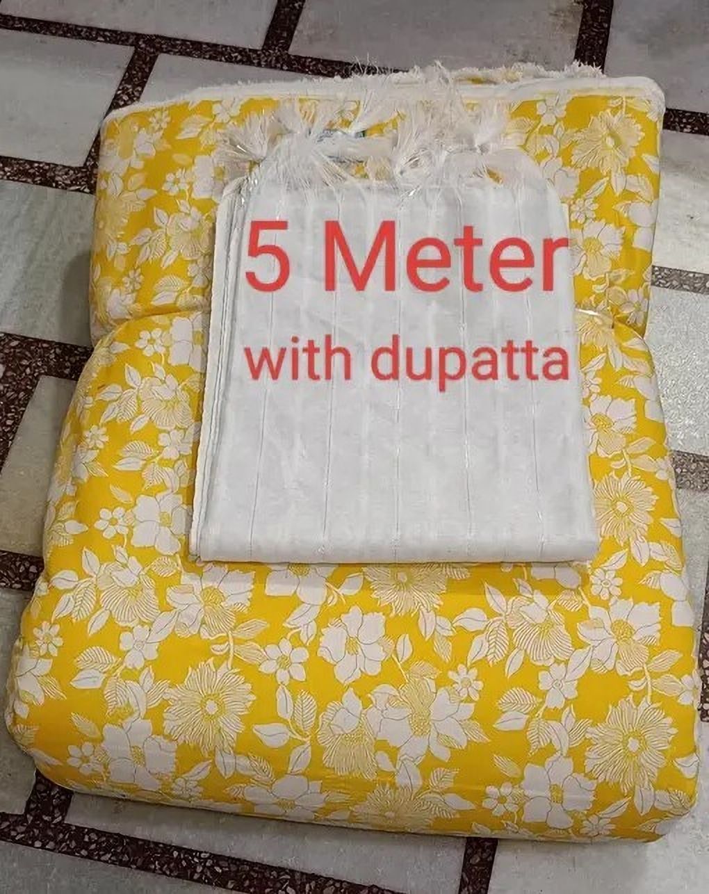 Unstitched Cotton Blend Salwar Suit Material Floral Print