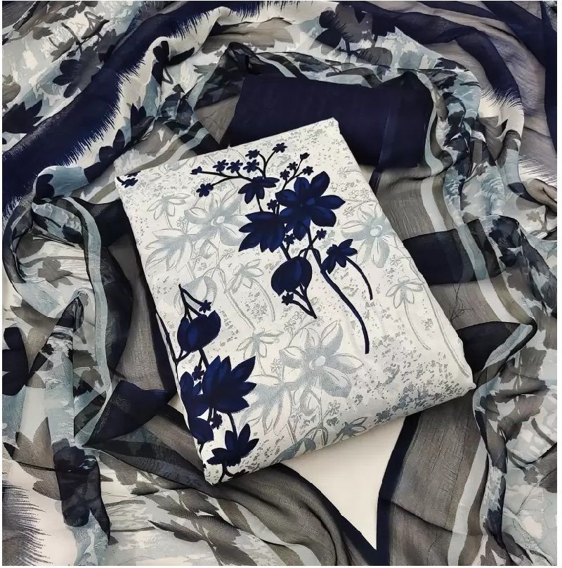 yashika Unstitched Crepe Salwar Suit Material Solid, Floral Print, Printed, Geometric Print-picture-24