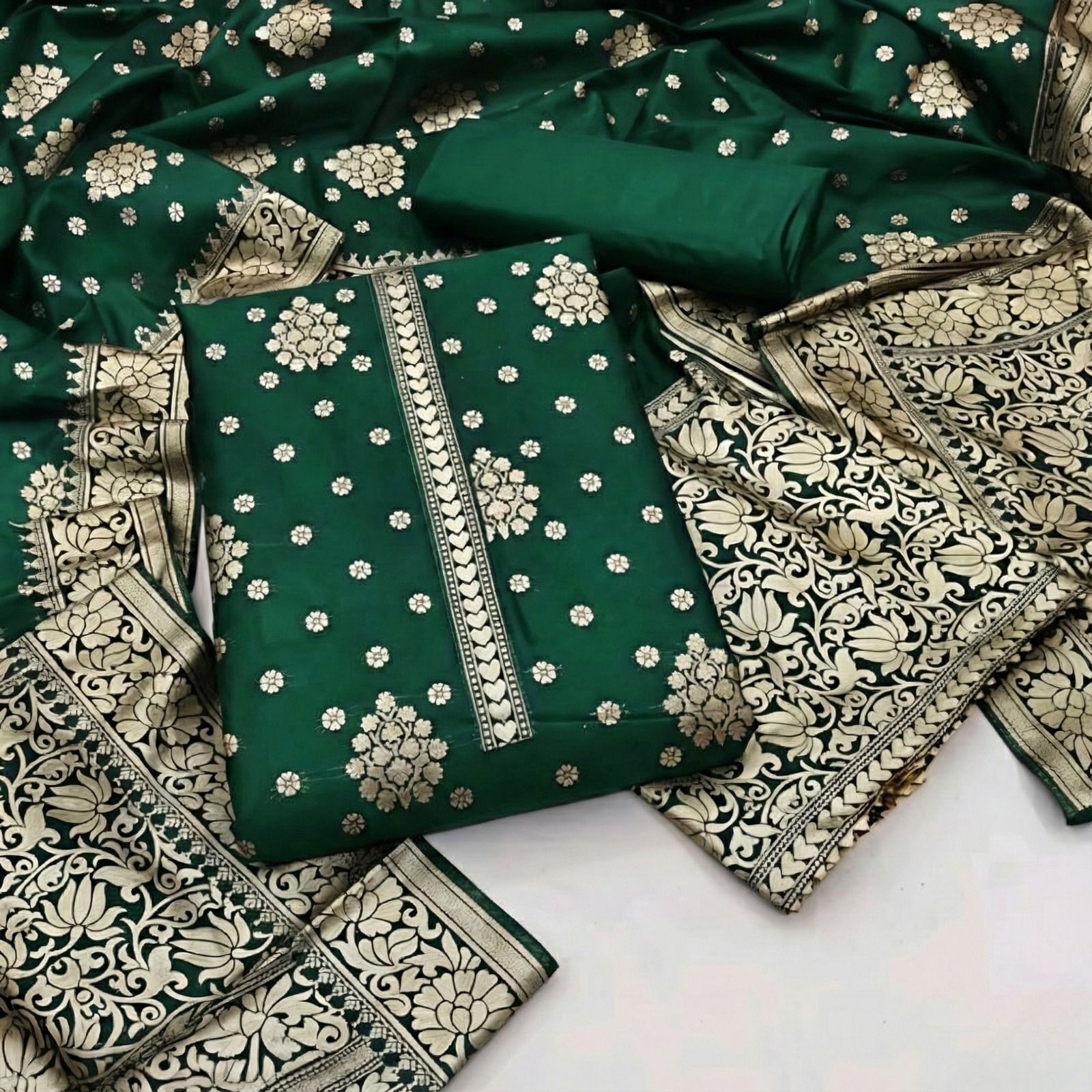 Unstitched Jacquard Salwar Suit Material Self Design-image-14