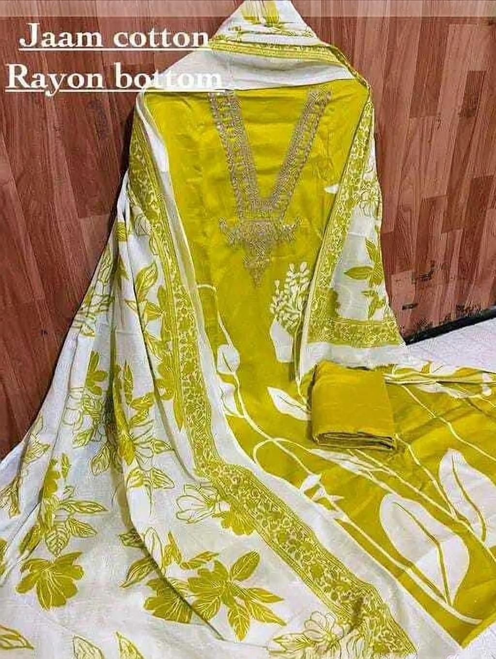 Unstitched Pure Cotton Salwar Suit Material Printed-image-5