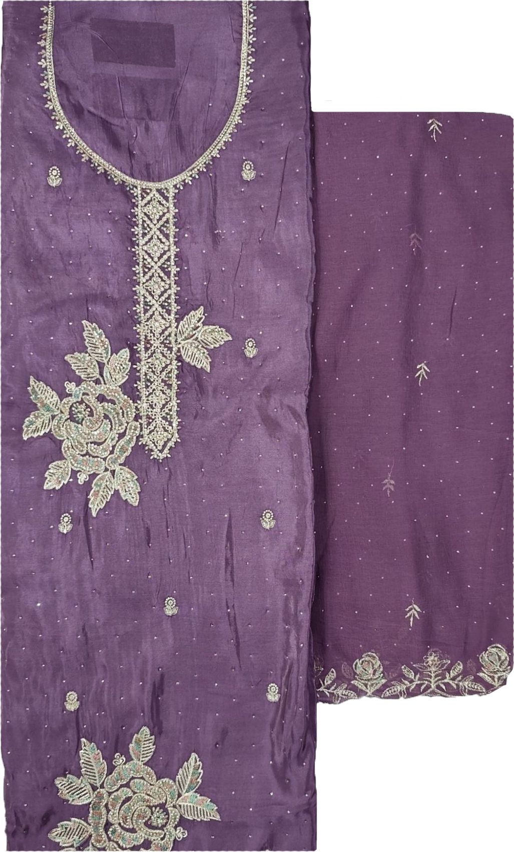 soul essence Unstitched Crepe Salwar Suit Material Embroidered-picture-12
