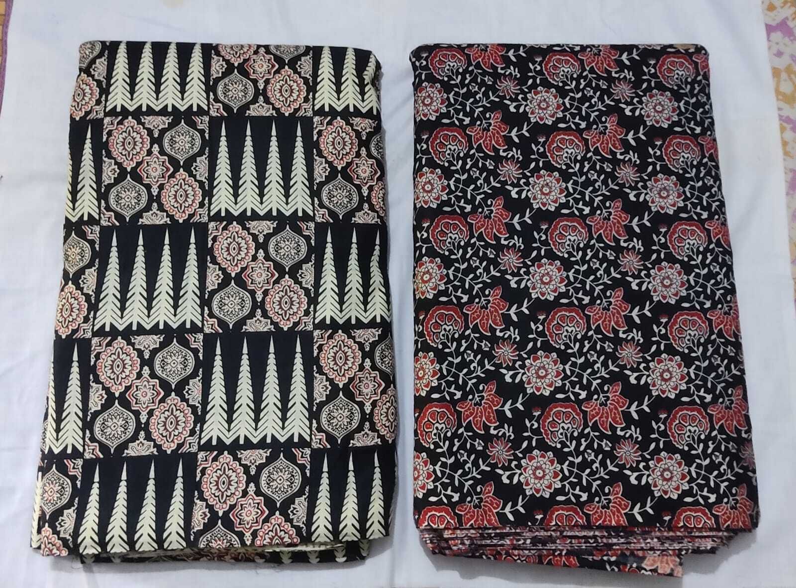 Unstitched Pure Cotton Blouse Material Printed-image-1