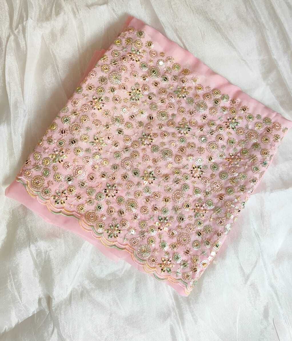 Unstitched Art Silk Blouse Material Embroidered, Self Design