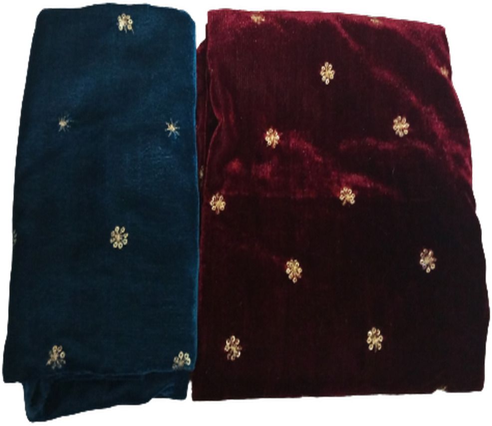 Unstitched Velvet Blouse Material Self Design-image-42