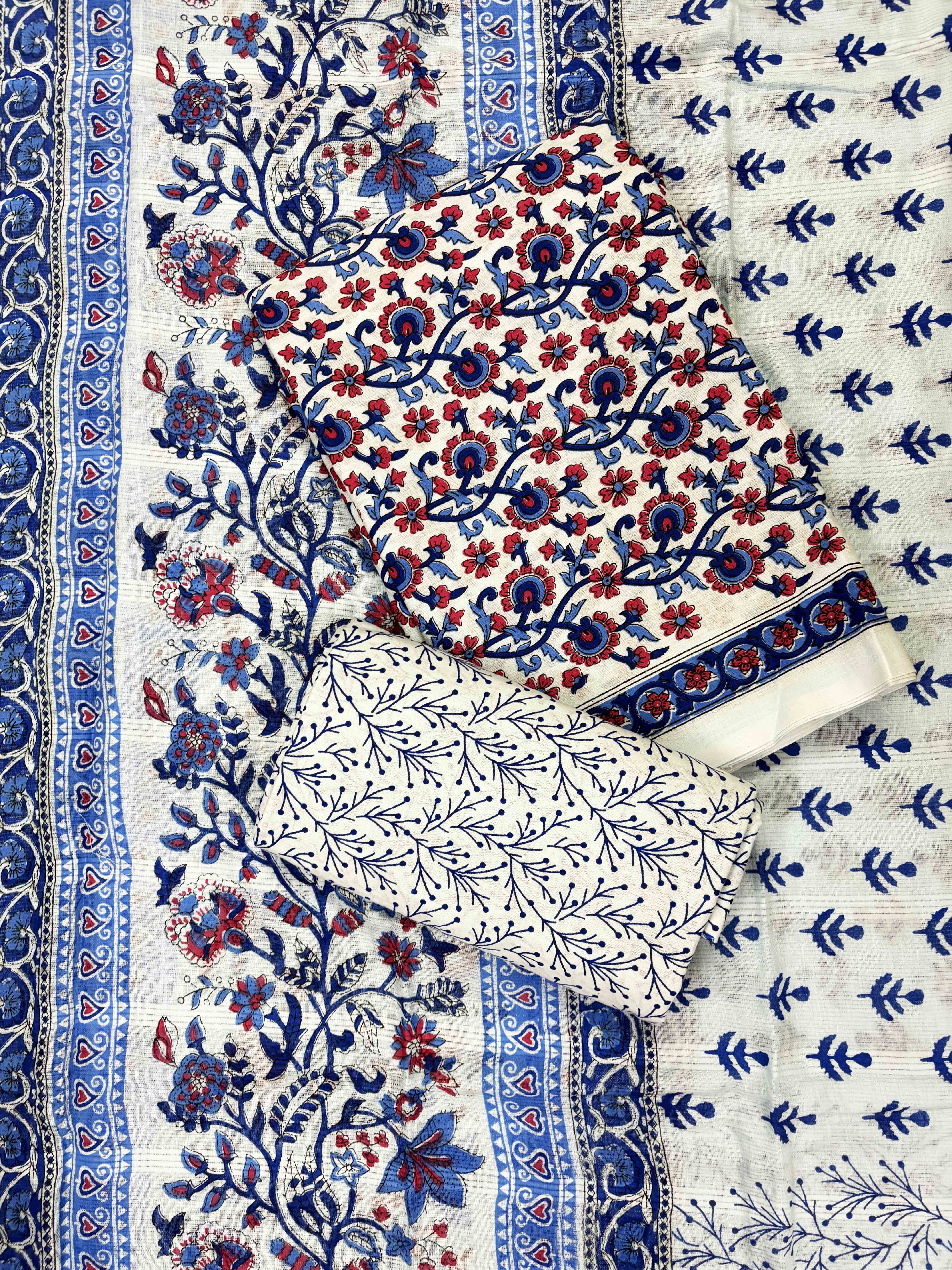 Unstitched Pure Cotton Salwar Suit Material Printed-image-28