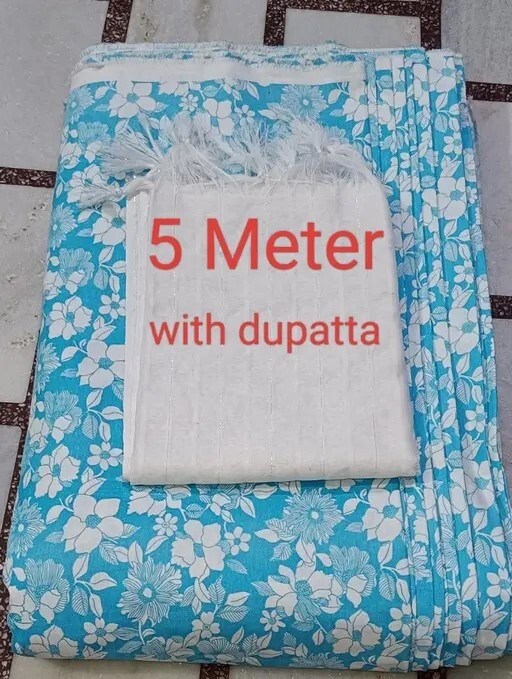 Unstitched Cotton Blend Salwar Suit Material Floral Print