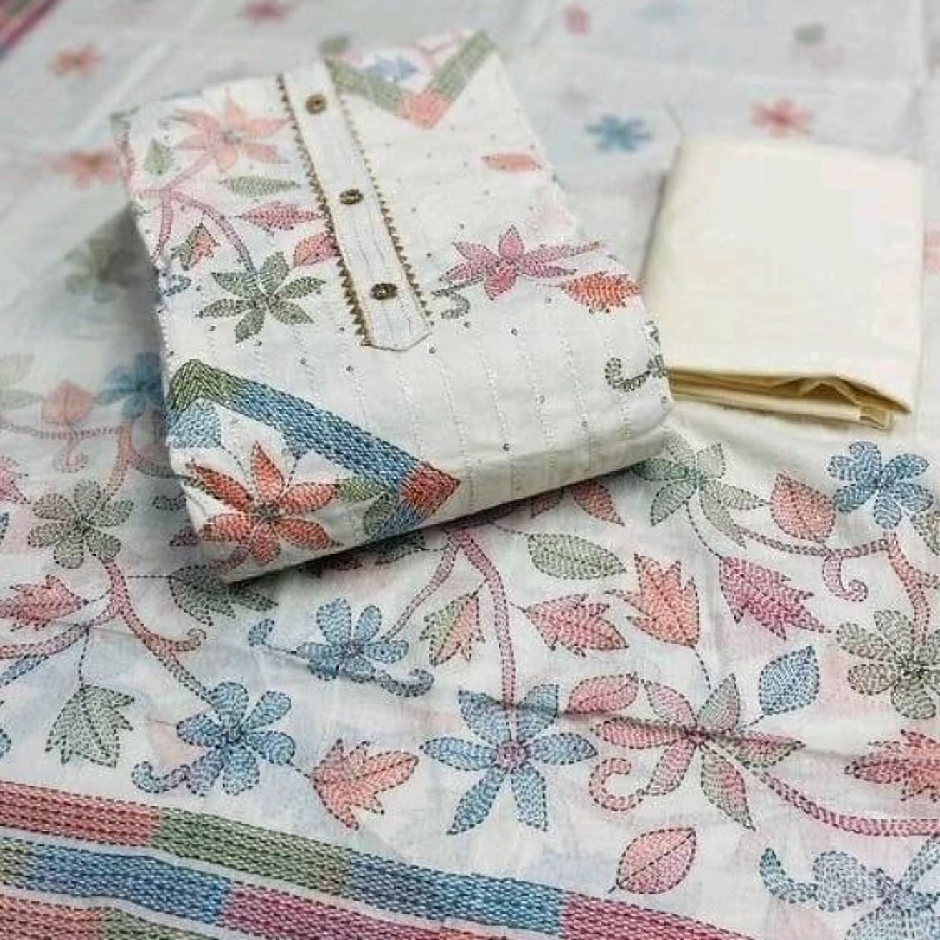 Unstitched Pure Cotton Salwar Suit Material Embroidered-image-48