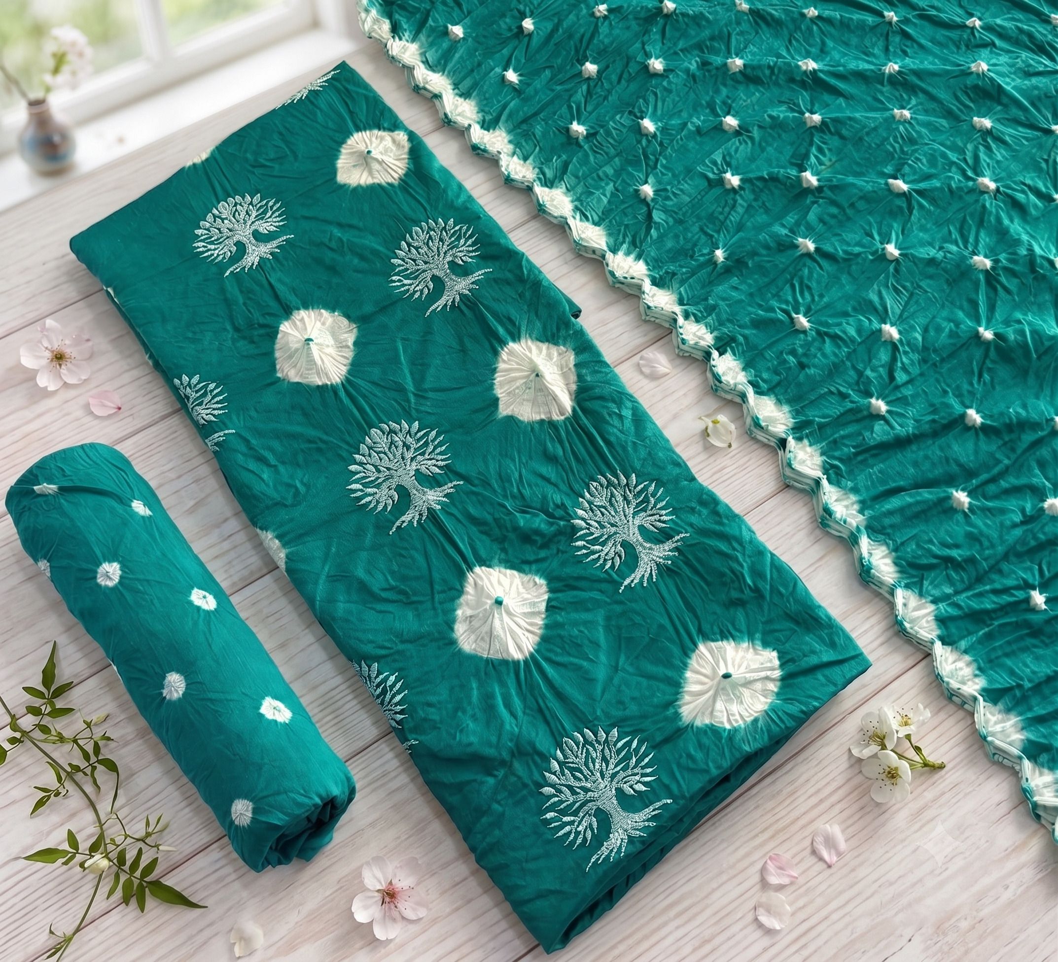 Unstitched Pure Cotton Salwar Suit Material Embellished-image-36
